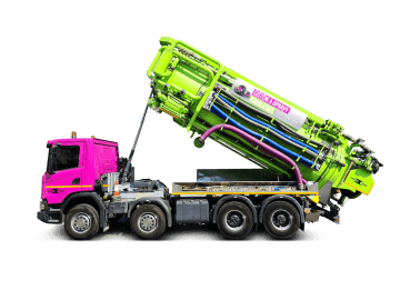 Recyklační vůz Sinz na čištění kanalizací a sání kalů