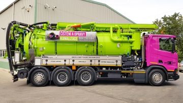 recyklační vůz Kroll na čištění kanalizace a sání kalů