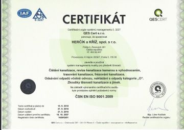 certifikát kvality ISO 9001