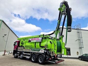 Recyklační vozidlo Kroll na čištění kanalizací a sání kalů z velkých dálek a hloubek
